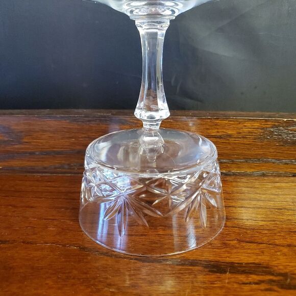 MCM 1960's Wedding Champagne Crystal Cut Goblets Glasses - Picture 4 of 9